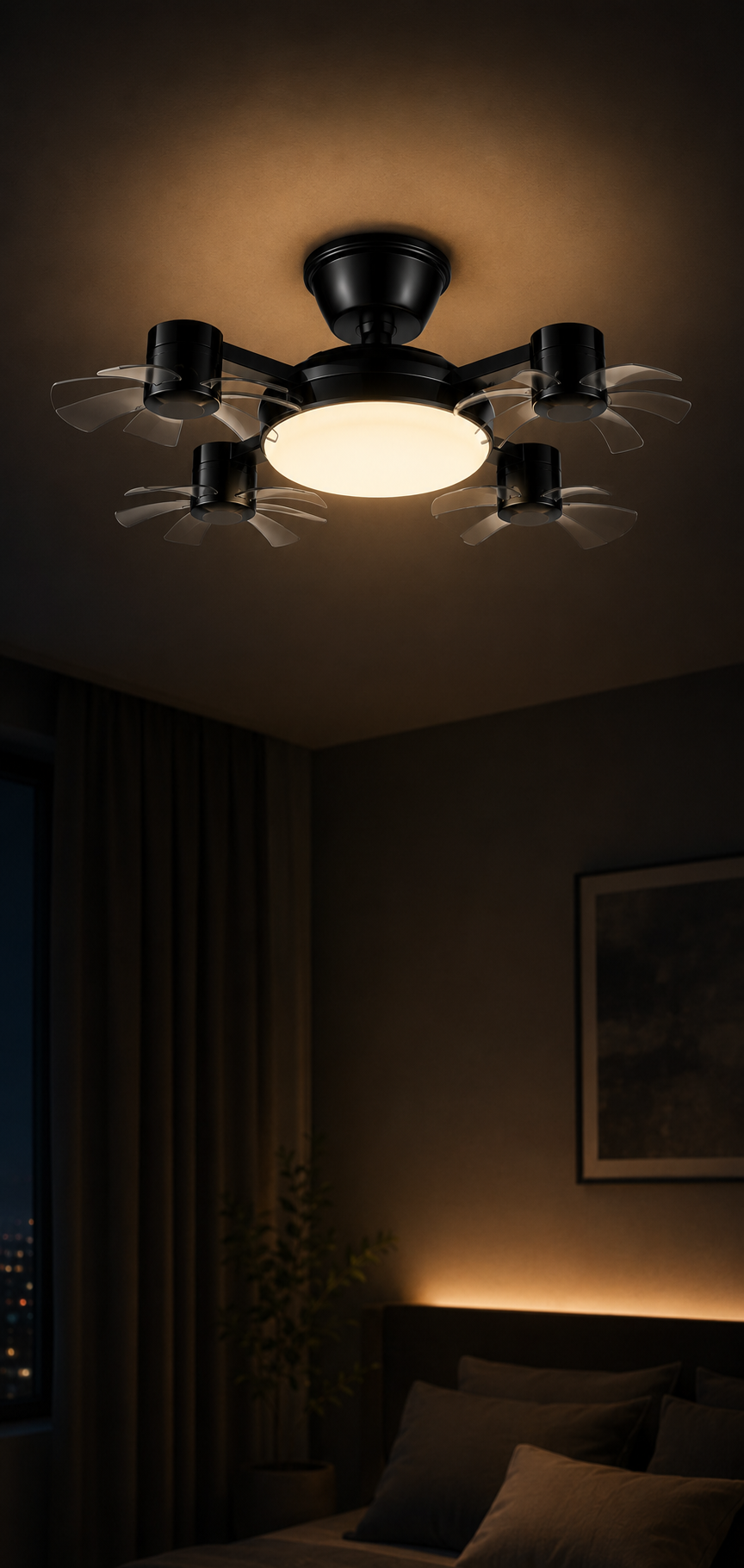 One fixture. Cool air, right light.