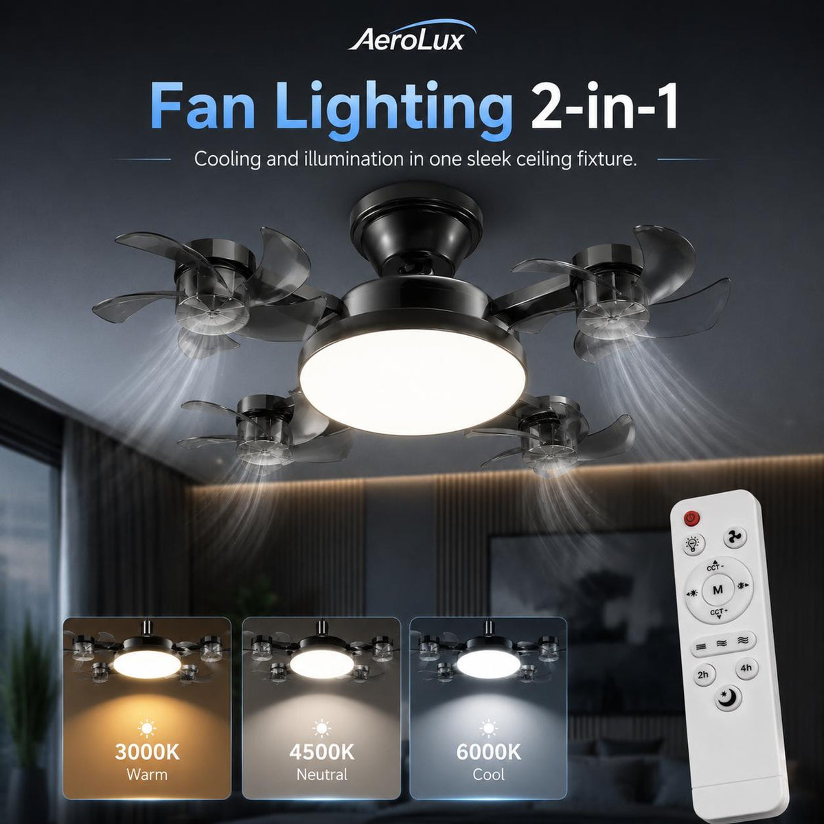 AeroLux™ Four-Blade Ceiling Fan